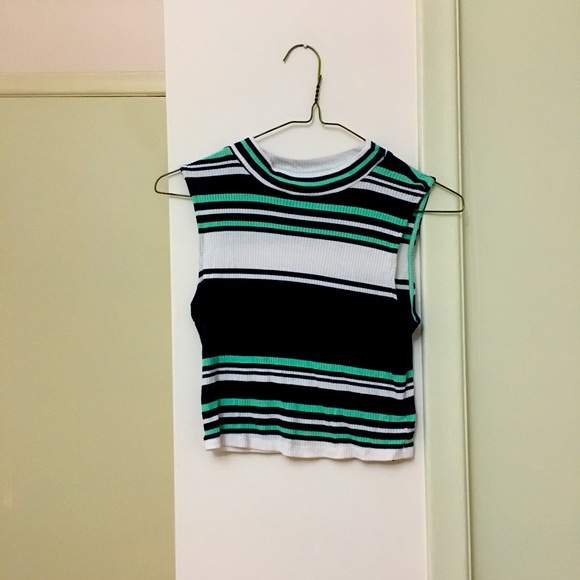 💃FREE WITH PURCHASE💃 Striped Blue and Green Tank - Picture 1 of 3